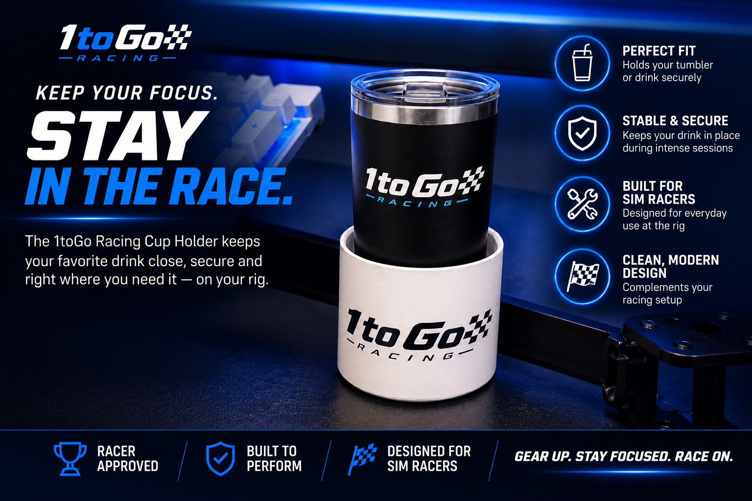 Custom Sim Racing Cup Holder & Tumbler