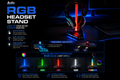 RGB Sim Racing Headset Stand with USB Ports